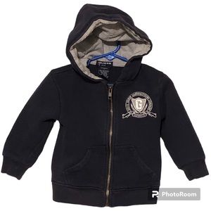 Guess Logo Zip Up Kids Navy Blue Hoodie Sweatshirt Toddler Size 3T GUC